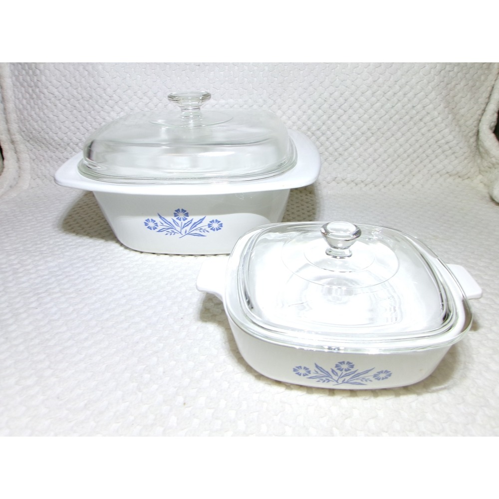 Corning‎ Ware Cornflower Blue Casserole Set 4 Qt Dutch Oven P-34-B 1 Qt P-1-B